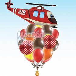 Букет из шаров  "Вертолет-спасатель"